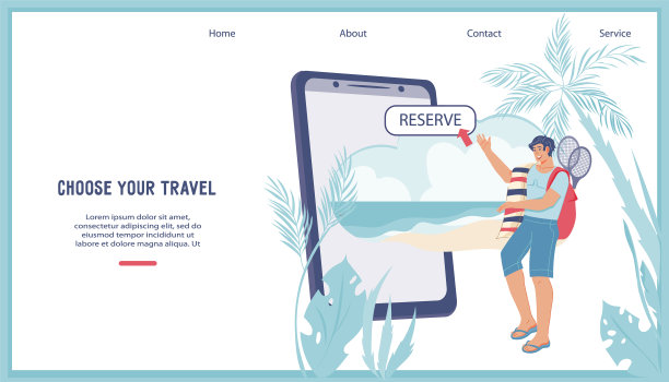 概念网站预订您的旅行和旅行图片下载