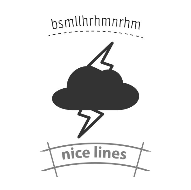 闪电在云简单图标雨云图片下载