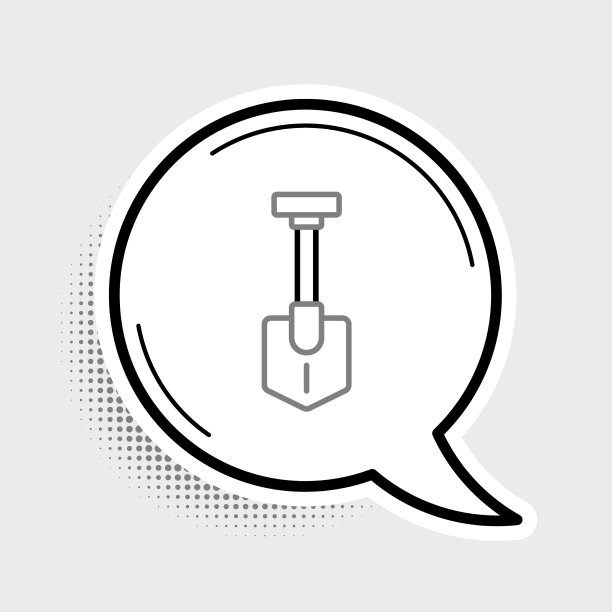 线铲图标孤立在灰色背景图片下载