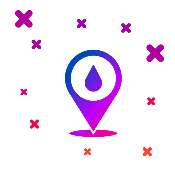 彩色水滴与位置图标隔离图片下载