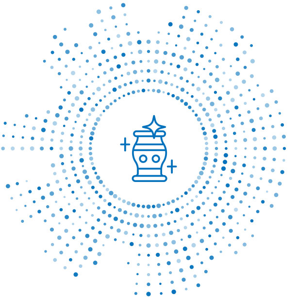 蓝线干净花瓶图标孤立在白色图片下载