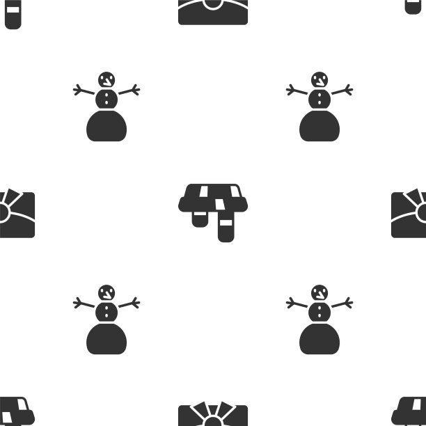 设置圣诞明信片冬季围巾和雪人图片下载