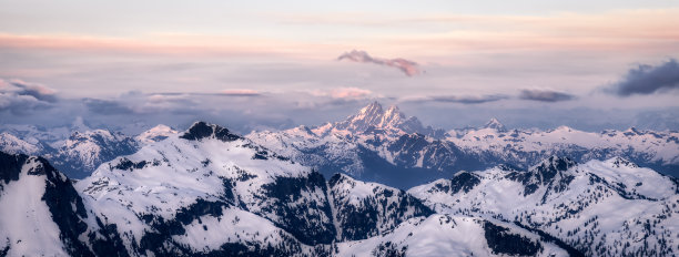 从飞机上俯瞰加拿大山景图片下载
