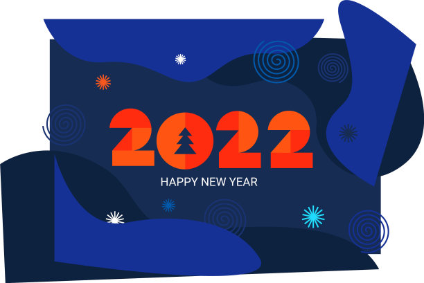 2022年的新年横幅与几何数字图片下载