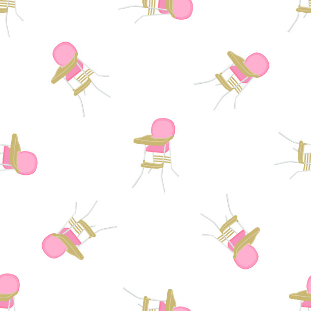 主题色彩丰富的现代儿童高脚椅图片下载