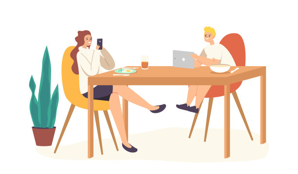 十几岁的女孩和男生坐在桌旁聊天图片下载