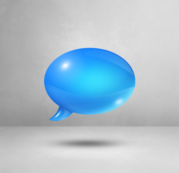 白色正方形背景上的蓝色气泡图片下载