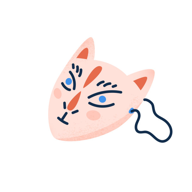 Kitsune面具孤立矢量插图。日本节日设计元素。图片下载