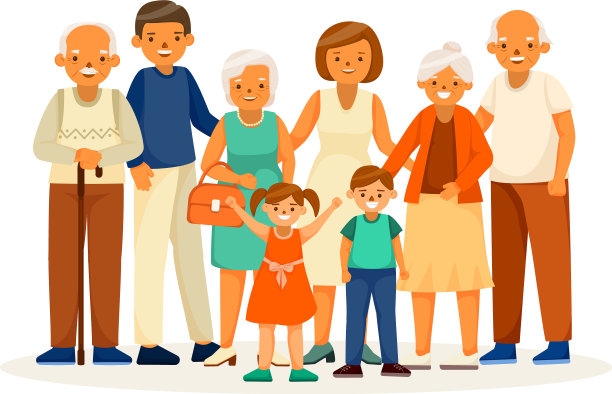 老年人快乐生活卡通概念图片下载