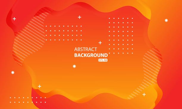 摘要橘色液体背景。波浪几何背景。动态纹理几何元素设计。图片下载