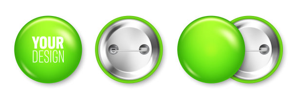 现实的绿色空白徽章孤立在白色图片下载