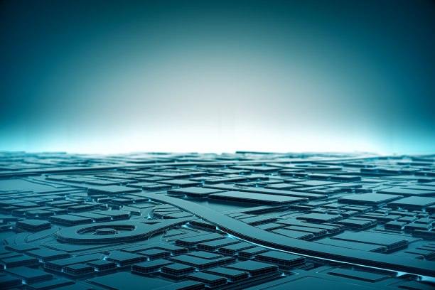 抽象未来黑暗和线三维城市地图导航针定位器。导航、定位路线、旅游规划和未来旅游的技术理念。3 d演示。图片下载