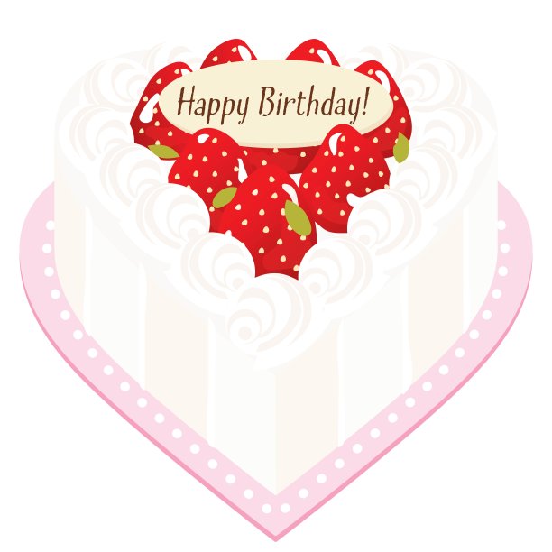 心形草莓生日蛋糕。图片下载