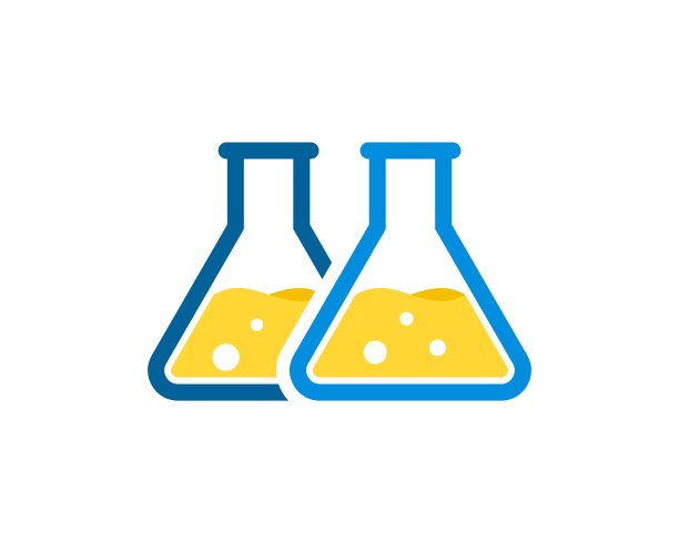 两个三角形的瓶子里面装着黄色的液体图片下载