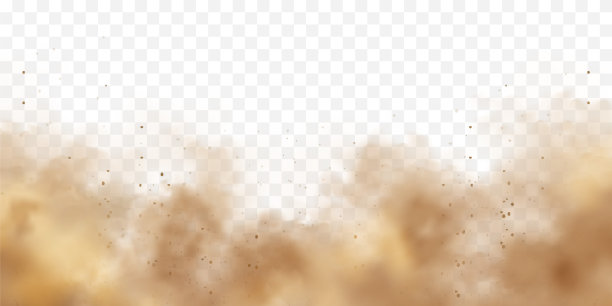 现实的尘埃云。沙风暴。被污染的棕色空气，烟雾。矢量图图片下载