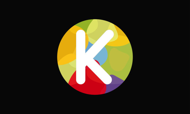 彩色字母K标志设计矢量模板。科技字母K标志设计图片下载