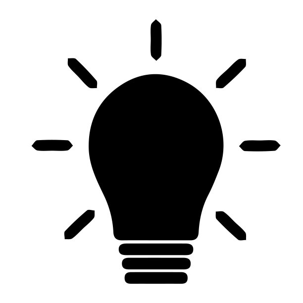 灯泡矢量图标eps 10。光的象征。简单孤立的插图。图片下载