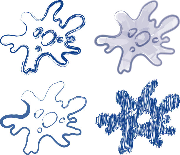 不同变种的抽象变形虫矢量轮廓图图片下载
