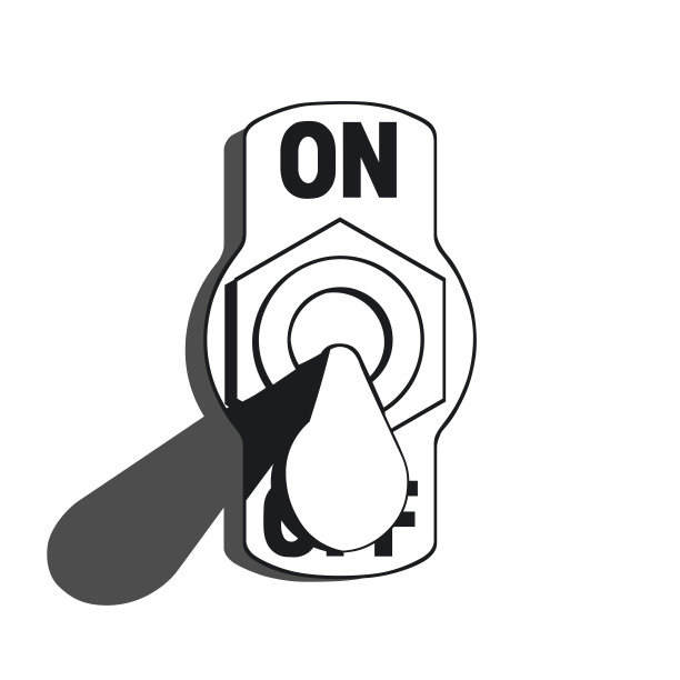 拨动开关关闭。高对比度黑白矢量插图与阴影隔离在白色背景图片下载