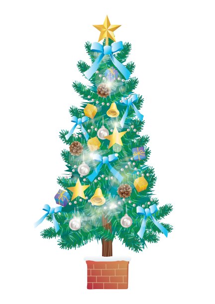 一幅圣诞树的插图。图片下载