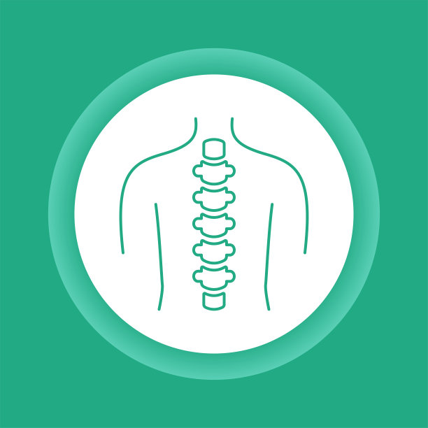 人体脊柱解剖彩色按钮图标。卫生保健。图片下载