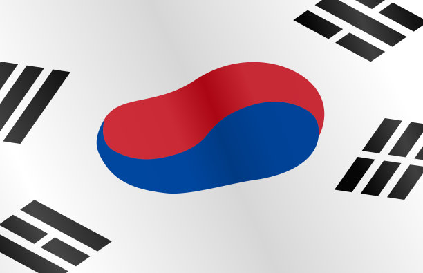 在png或透明背景上孤立的韩国挥舞国旗，韩国的象征，横幅，卡片，广告，推广，电视商业，广告，网络，矢量插图的模板图片下载