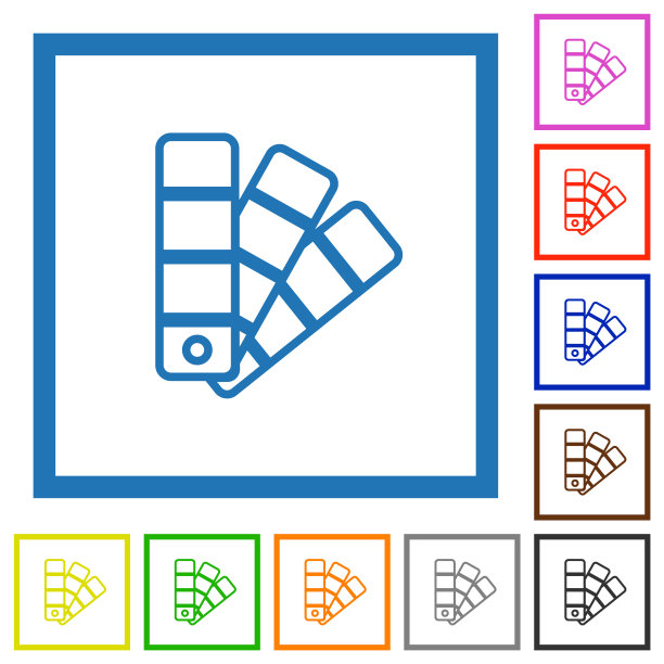 颜色样本轮廓平面框架图标图片下载