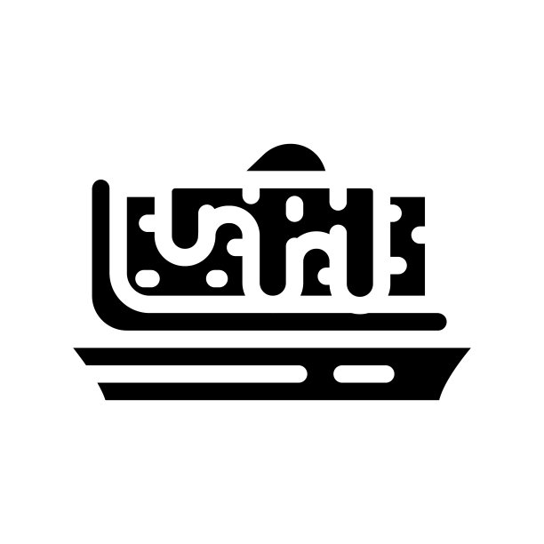 果酱馅饼甜点字形图标矢量插图图片下载