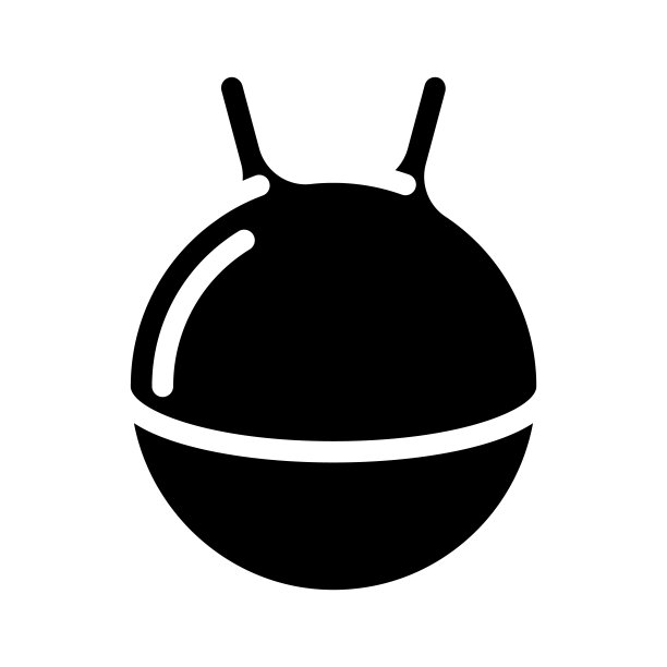 球形工具为跳跃舞者训练工具字形图标矢量插图图片下载