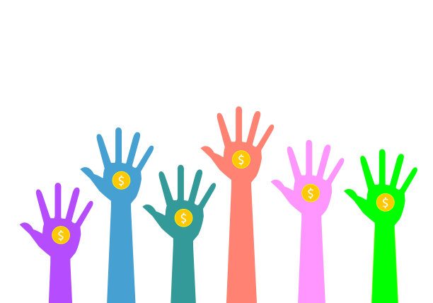 一群人用白色背景上的硬币来团结多样性，团结伙伴关系作为一群人的一体。图片下载