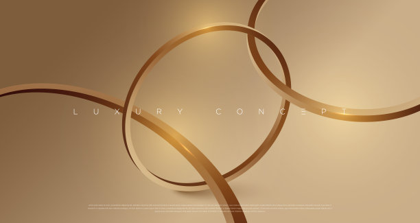 豪华金光影响的戒指背景与高级几何设计元素图片下载