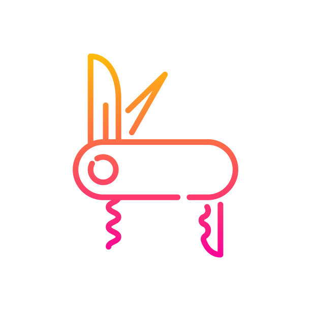 口袋刀矢量渐变图标风格插图。EPS 10个文件图片下载