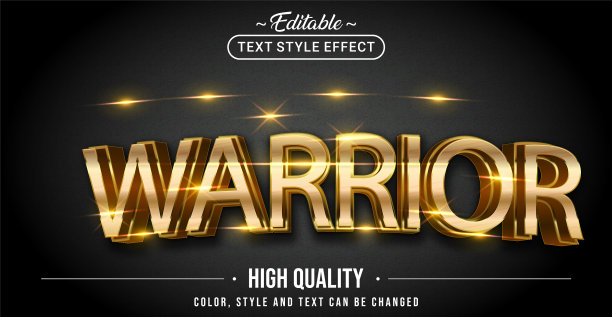 可编辑的文字风格效果-战士的文字风格图片下载