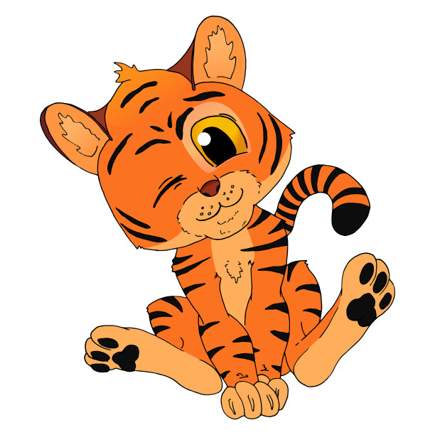 老虎可爱涂鸦手绘图片下载