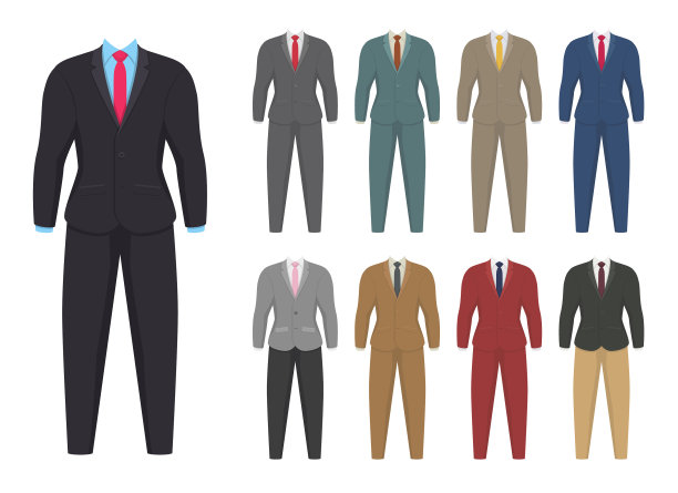 商务套装设计与白色隔离图片下载