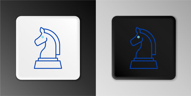 线象棋图标孤立在灰色背景图片下载