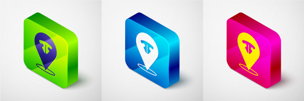 等距猫鼻子图标孤立在灰色图片下载