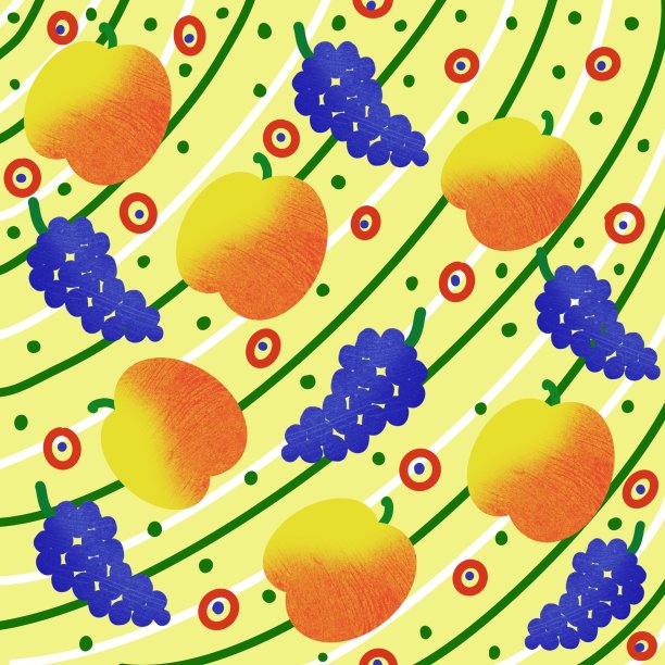 水果背景图案黄色插图图片下载