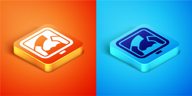 等距吊桥前图标隔离橙图片下载