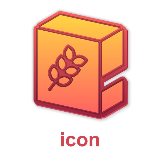 金色面粉包图标孤立在白色背景图片下载