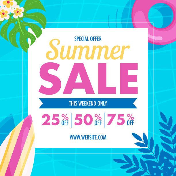 夏季销售传单你好夏季游泳池背景图片下载