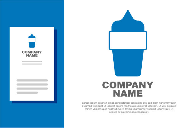蓝色冰淇淋在华夫饼蛋筒图标孤立上图片下载