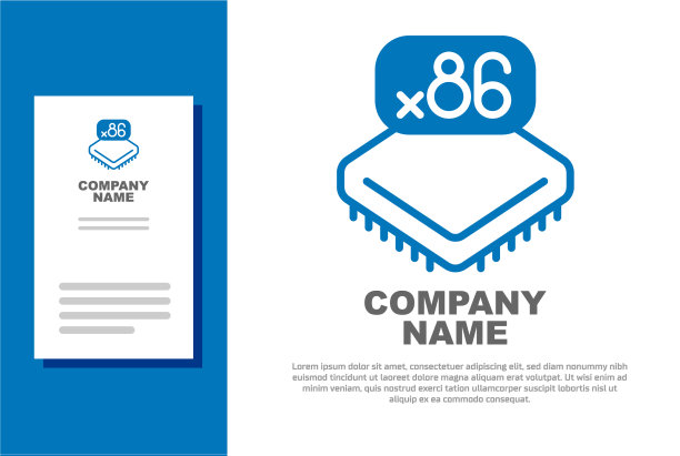 蓝色计算机处理器与微电路CPU图片下载