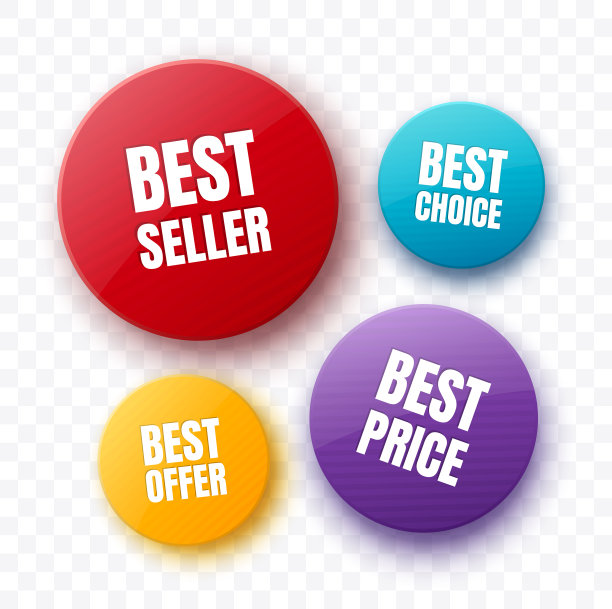 彩色的圆形徽章和贴纸图片下载