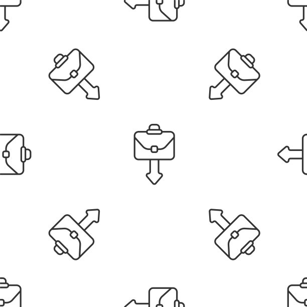 灰线公文包图标隔离无缝图案图片下载