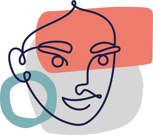 抽象女性的轮廓脸当代女性图片下载