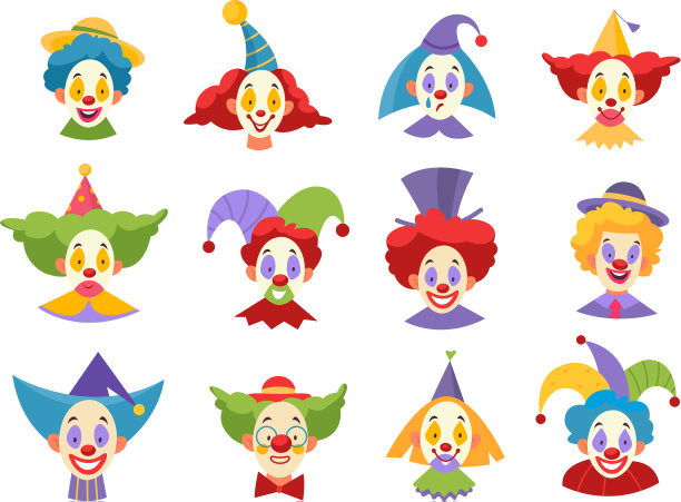 小丑的脸滑稽的小丑面具的孩子图片下载