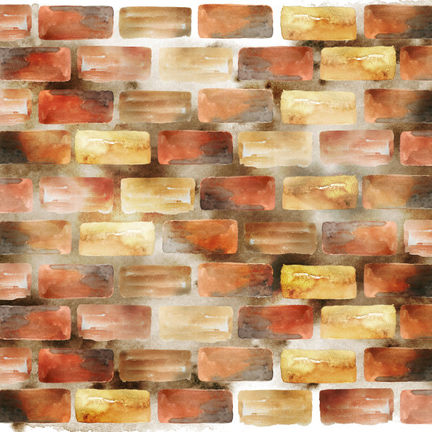 水彩复古砖墙图片下载