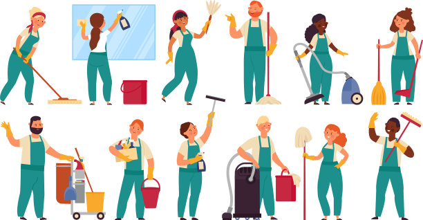 清洁服务人物制服图片下载