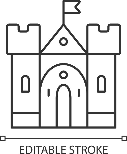 中世纪城堡线形图标图片下载